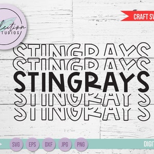 Stingrays SVG, Team Pride, School Pride Mascot SVG, Word Art in SVG, eps, png, dxf, jpg with commercial use for cricut or silhouette