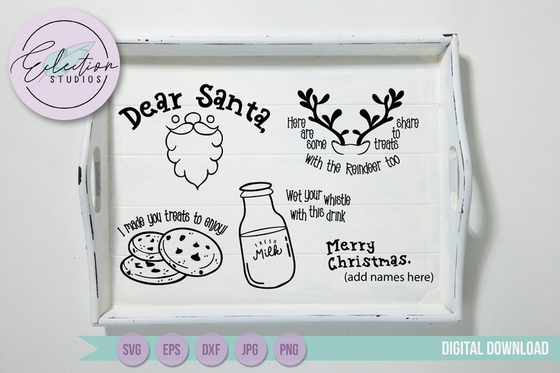 Download Dear Santa SVG Christmas SVG Holiday tray Dear Santa Tray ...