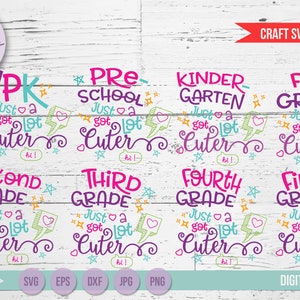 Back To School SVG Bundle, First Day of School SVG bundle, School Just Got Cuter doodles, cut file with commercial use included