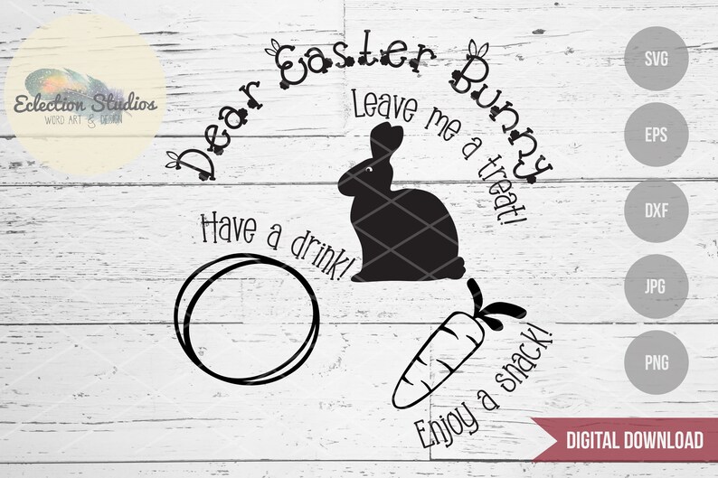 Easter SVG Dear Easter Bunny Plate Carrots for the Easter ...