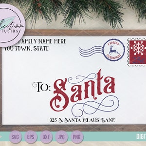 Carta a Papá Noel SVG, Navidad SVG, Letrero con carta a Papá Noel, Decoración navideña, Carta al Polo Norte, Entrega especial SVG dxf uso comercial