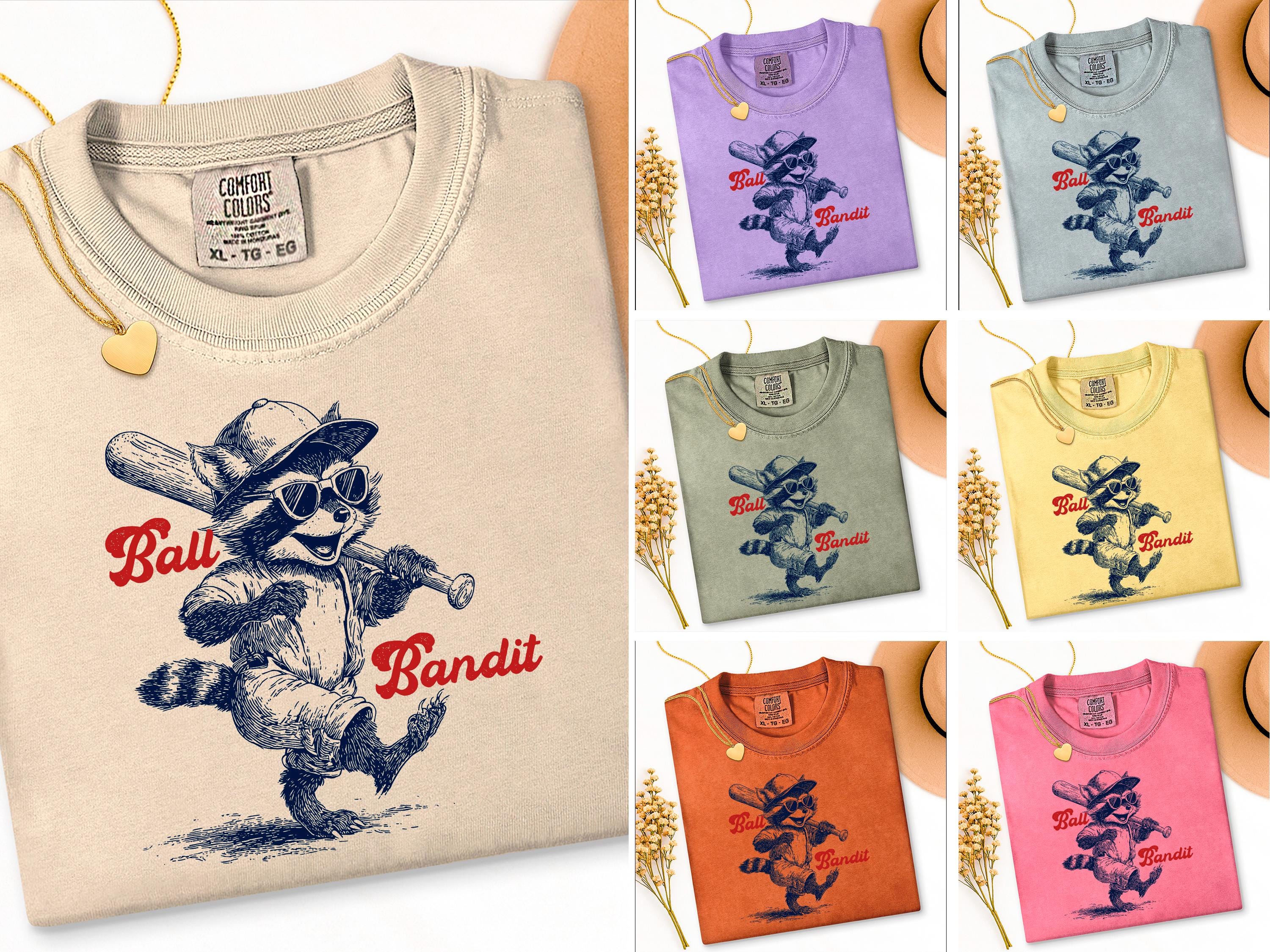 Raccoon Baseball PNG Vintage Ball Bandit Graphic Funny Baseball Animal ...
