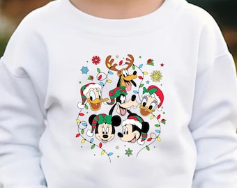 Disney Christmas Sweatshirt, Toddler Sweater, Christmas Kids, Disney Sweatshirt, Minnie Mouse, Disney Trip, Holiday Gift, Kids Sweatshirt