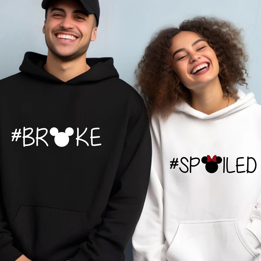 Disney Broke Spoiled Hoodie, Disney Squad Hoodie, Disney Family Hoodie, Disney Group Hoodie, Couple Disney Hoodie, Matching Hoodie Shirttrend