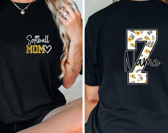 Personalized Softball Mom Tshirt, Custom Name, Mom Gift, Softball Mom Shirt, Mama Shirt, Gift For Mother, Mum Tee, Sports Lover Shirt