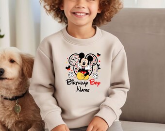 Disney Birthday Boy Sweatshirt Personalized Mickey Mouse Birthday Disney Sweater Personalized Disneyland Disneyworld Kids Toddler Sweatshirt