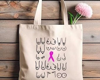 Breast Cancer Tote Bag Cancer Survivor Gift Breast Cancer Awareness Motivational Gift Nurse Tote Bag Breast Cancer Support Gift Chemo Tote