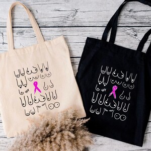 Breast Cancer Tote Bag Cancer Survivor Gift Breast Cancer Awareness Motivational Gift Nurse Tote Bag Breast Cancer Support Gift Chemo Tote image 2
