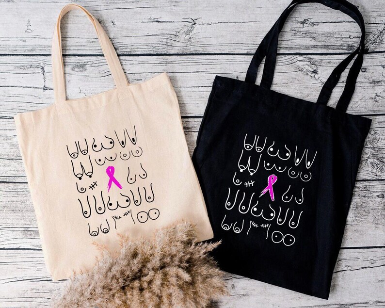 Breast Cancer Tote Bag Cancer Survivor Gift Breast Cancer Awareness Motivational Gift Nurse Tote Bag Breast Cancer Support Gift Chemo Tote image 2
