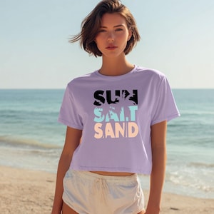 Sun Salt Sand Crop Top Beachy Summer Boho Coastal Crop Top Aesthetic Vacation Top Cute Cropped Beachwear Beach Crop Top Summer Crop Shirt