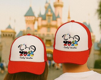 Family DISNEY Mickey Mouse Caps...NEW 2026 Family Vacation Matching Disney Hats Custom Trucker Hat  main image 2
