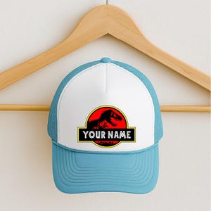 Jurassic Park Custom Hat Dinosaur Birthday Gifts Dad Hat Personalized Hat Visit Jurassic Park Gift Matching Hats Dad And Son Custom Name Cap