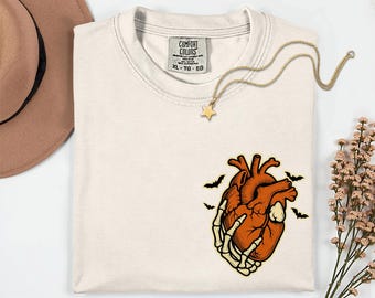 Skeleton Anatomical Heart Nurse Shirt Popular Now Comfort Colors Shirt Doctor Gift Cardiology Nurse Tee Nursing Gift Creepy Skeleton Gift