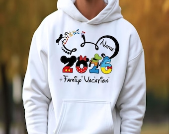Disney Characters Custom Matching Hoodie Disney Vacation Family Matching Hoodie Custom Name Disneyland Disneyworld Hoodie Toddler Hoodie