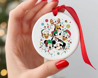 Disney Characters Ceramic Christmas Ornament Mickey Mouse Minnie Mouse Donald Duck Daisy Duck Ornaments Christmas Kids Gift Disney Ornament