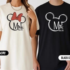 Custom Couple Matching Disney Anniversary Shirts Comfort Colors Couple Wedding Gift Couples Disney Shirts Minnie Mickey Tee Anniversary Gift