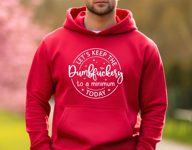 Cadeau ami drôle cadeau de bâillon à capuche sarcastique santé mentale sweat à capuche drôle cadeau mari sweat à capuche idiot cadeau collègue permet de garder le Dumbfu*kery image 9