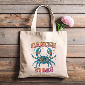 Cancer Vibes Astrology Tote Bag Zodiac Gifts Shoulder Bag Cancer Zodiac Bag Astrology Gifts July Birthday Gift Bulk Tote Bag Cancer Tote Bag