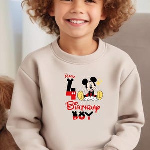 Disney Birthday Boy Sweatshirt Custom Mickey Mouse Sweatshirt Birthday Boy Gift Disney Gifts Toddler Sweatshirt Personalized Kids Sweatshirt
