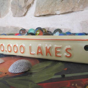 Repurposed Minnesota  "10,000 Lakes" License Plate Box - Vintage Tresure Tray - Rustic Storage Box - Planter - FREE SHIPPING