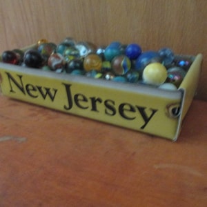 Rustic New Jersey License Plate Tray - Repurposed License Plate Box / Planter - FREE SHIPPING