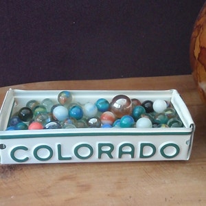 Colorado License Plate Box - Rustic Storage Box - Planter - Free Shipping - Upcycled Box - Repurposed Box - Tray - Many States Available
