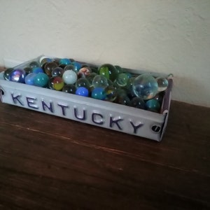 Rustic Kentucky License Plate Box - Storage Tray - Planter - Free Shipping - Treasure Box - Gift