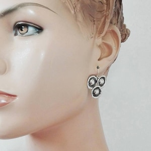 Handmade Triangle Dangle Earrings, Geometric Drop Earrings, Modern Minimalist Jewelry, Artisan Jewelry, Sterling Silver, Unique Gift for Her