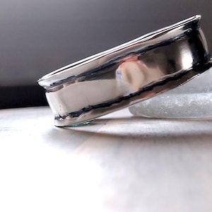 Handmade Hammered Sterling Silver Bangle Bracelet for Men