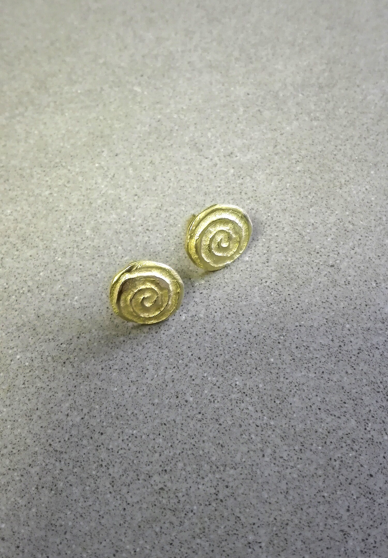 Stud Earrings Beaded Circle Gold Silver Gold Beads Medium - Amy Tamblyn main image 0