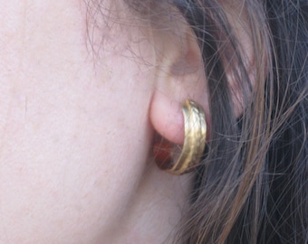Gold Hoop Earrings, Medium Gold Hoops, Antique Earrings, 18K Gold Hoop, Vermeil Earrings, Gold Vermeil Hoops, Simple Earrings, Gift For Her