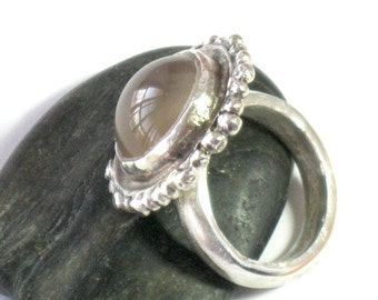 Sterling Moonstone Ring, Moonstone Ring Silver, Statement Ring, Handmade Ring, Silver Stone Ring, Large Stone Ring