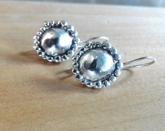 Minimalist Earrings Silver, Everyday Dangle Earrings, Hammered Earrings, Small Simple Earrings, Women's gift