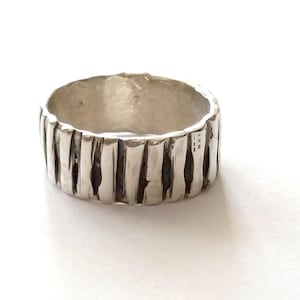 Handmade Sterling Silver Band Ring: Rustic Boho Wedding Jewelry