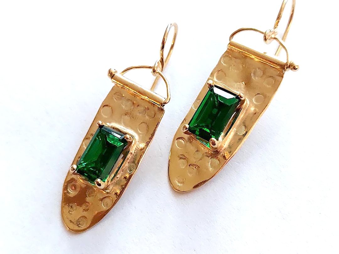 ohrhänger smaragd ohrringe 18K Gold Smaragd Ohrringe: Elegante