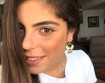 Gold Peridot Dangle Earrings: Handmade August Birthstone Jewelry
