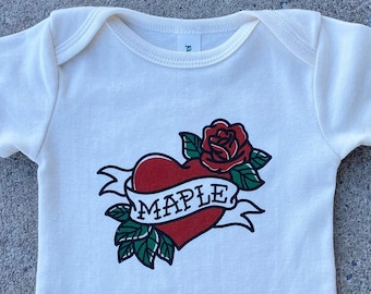 Maple Love Baby Bodysuit infant shirt vermont organic cotton