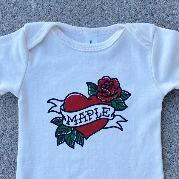 Maple Love Baby Bodysuit infant shirt vermont organic cotton