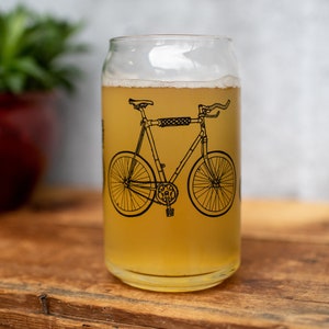 Fahrradglas-Set - Fahrrad-Bier-Pint-Gläser mit Siebdruck, Fahrradgeschenk