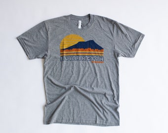 Burlington Vermont shirt screenprinted tee vintage inspired camels hump