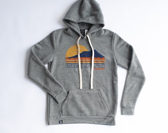 Burlington Vermont Sweatshirt USA made Vintage inspired Camels Hump Unisex