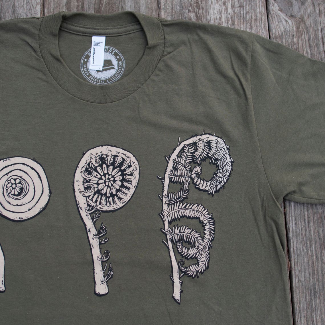 Fiddlehead Screenprinted tshirt mens shirt Etsy
