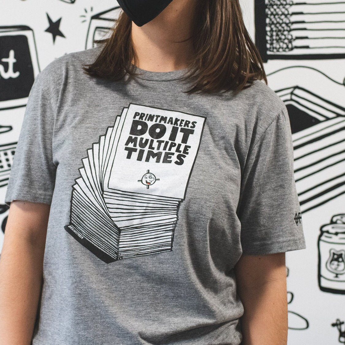 Printmakers Do It Multiple Times Grey Tee Brainstorm Collab