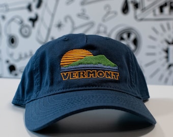 Dad Hat - Vermont Sunset Design - Soft cotton hat 5 panel hat baseball hat gift for him fathers day gift