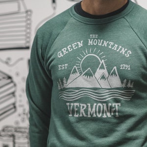 SALE Green Mountains of Vermont Crew Neck Sweatshirt  - Green