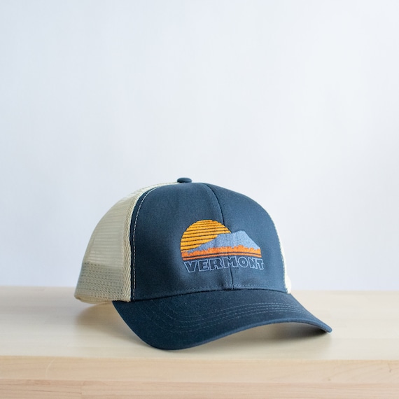 Vermont Sunset hat - baseball cap organic cotton mens hat trucker hat hiking camels hump