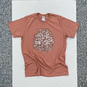 Mushroom shirt screenprinted tshirt gift for him fathers day foraging oyster mushroom