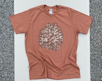 Mushroom shirt screenprinted tshirt gift for him fathers day foraging oyster mushroom