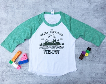 SALE Youth Green Mountain Baseball tee USA made kids shirt toddler tee apparel