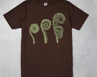 SALE Fiddlehead Screenprinted tshirt mens shirt